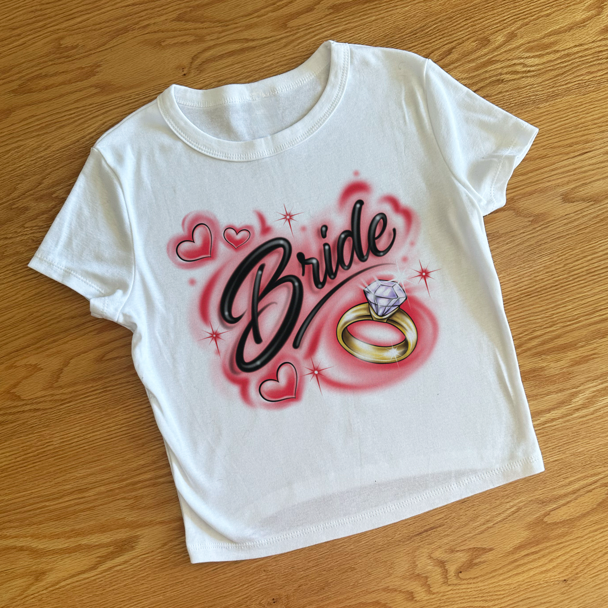 Airbrush Bride Baby Tee - Cherry Red