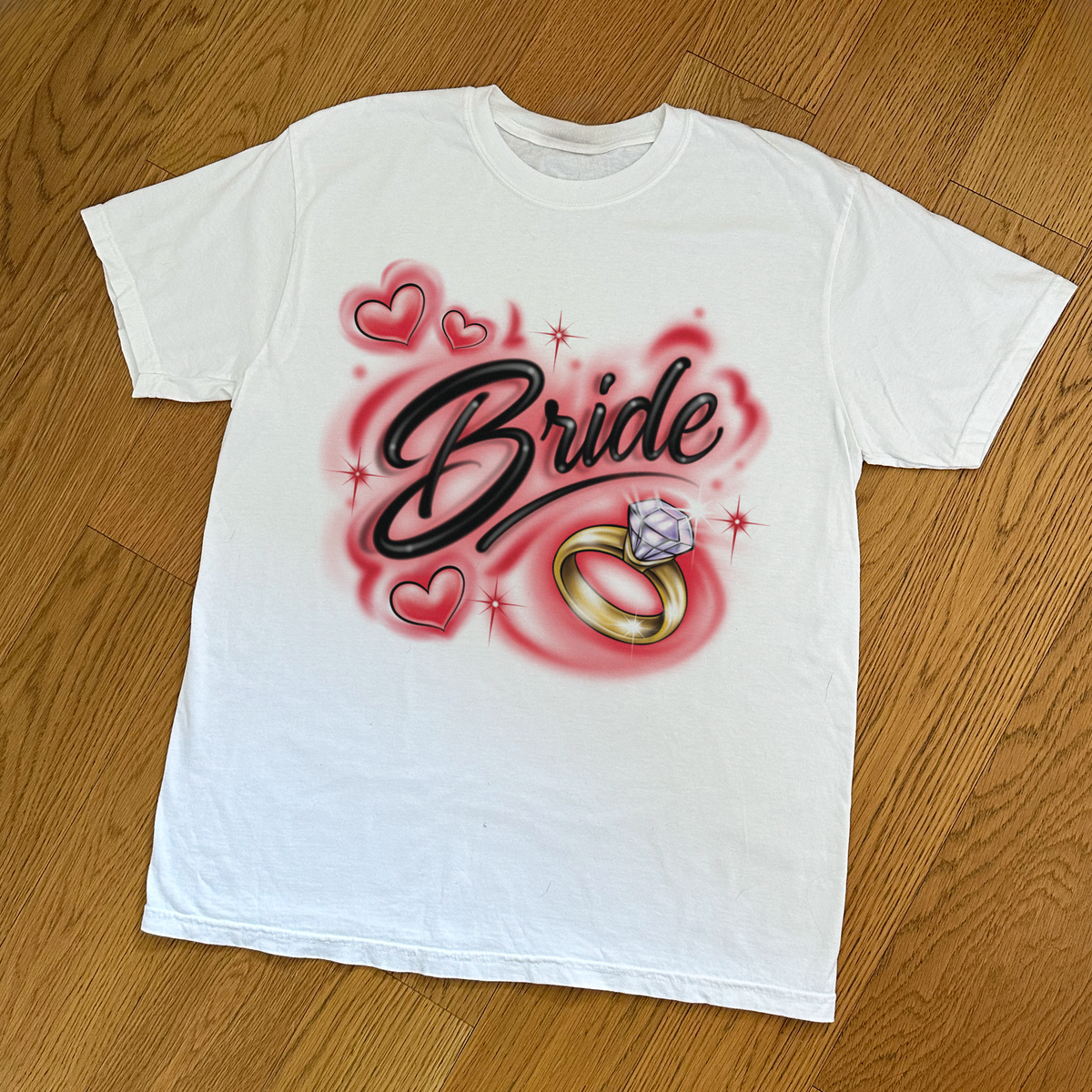 Airbrush Bride T-Shirt - Cherry Red