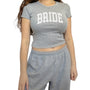 Varsity Bride Baby Tee - Gray