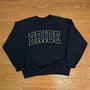Varsity Outline Bride Crewneck - Black & Butter