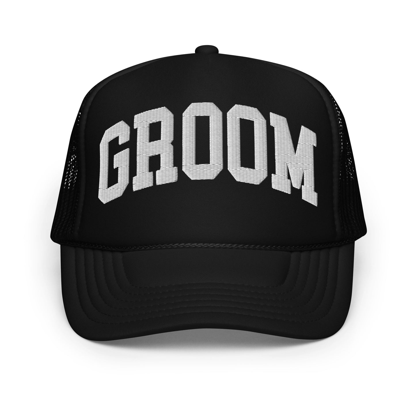 2 Pack Bride & Groom Trucker Hats - Black & White