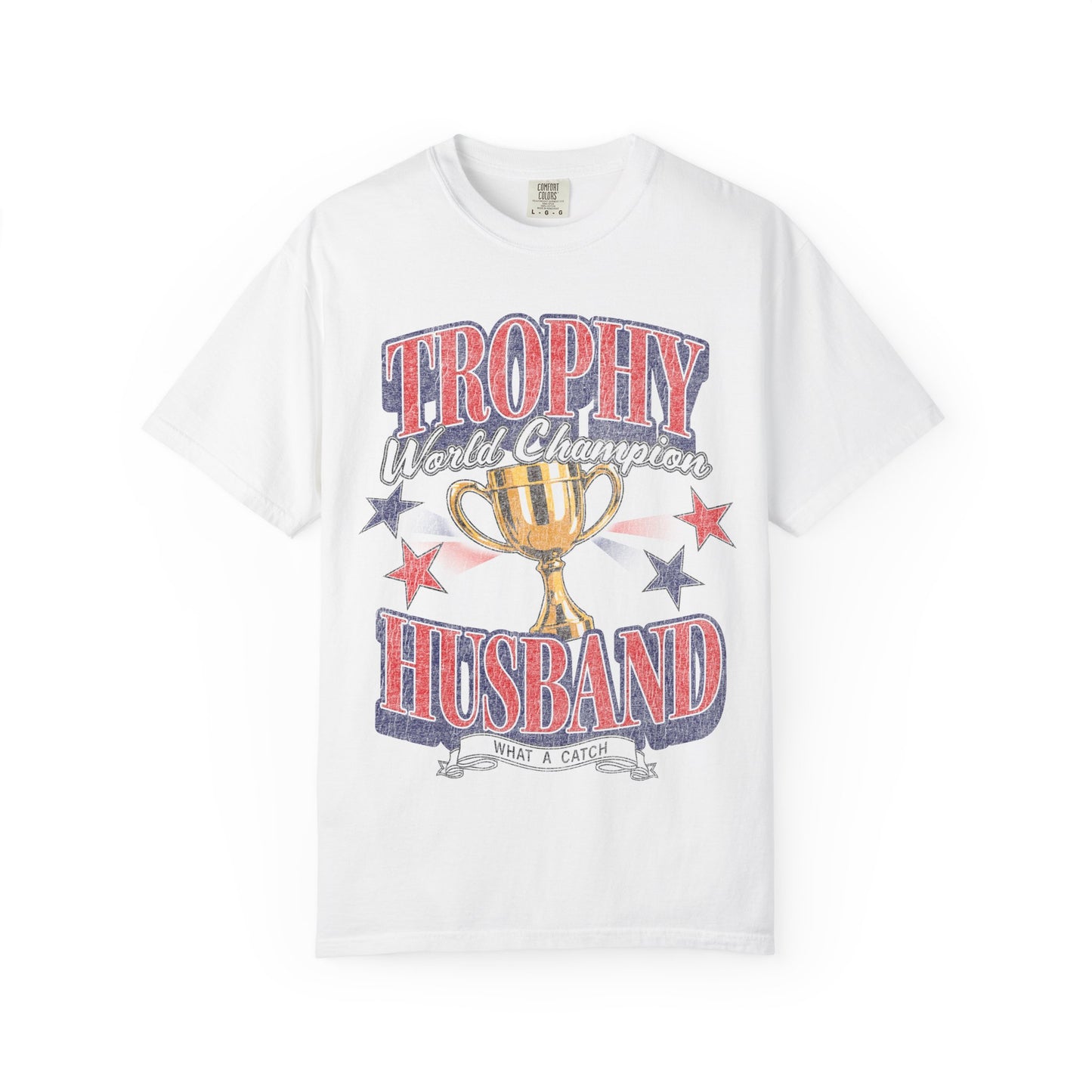 Trophy Husband T-Shirt - Red & Navy