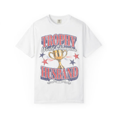 Trophy Husband T-Shirt - Red & Navy