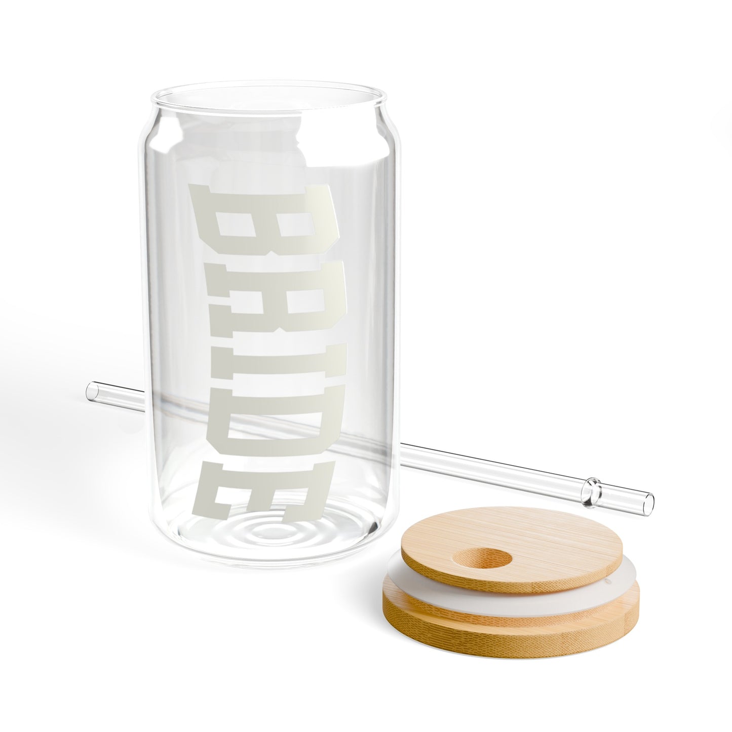 2 Pack Varsity Bride & Groom Glasses With Lid & Straw - Black & White