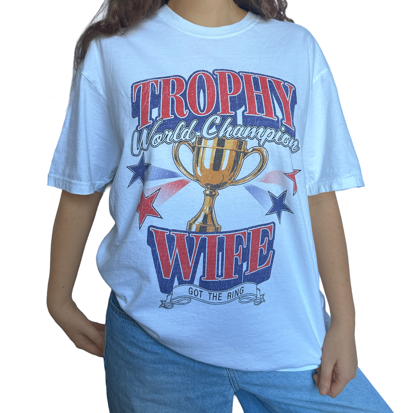 Trophy Wife T-Shirt - Red & Navy