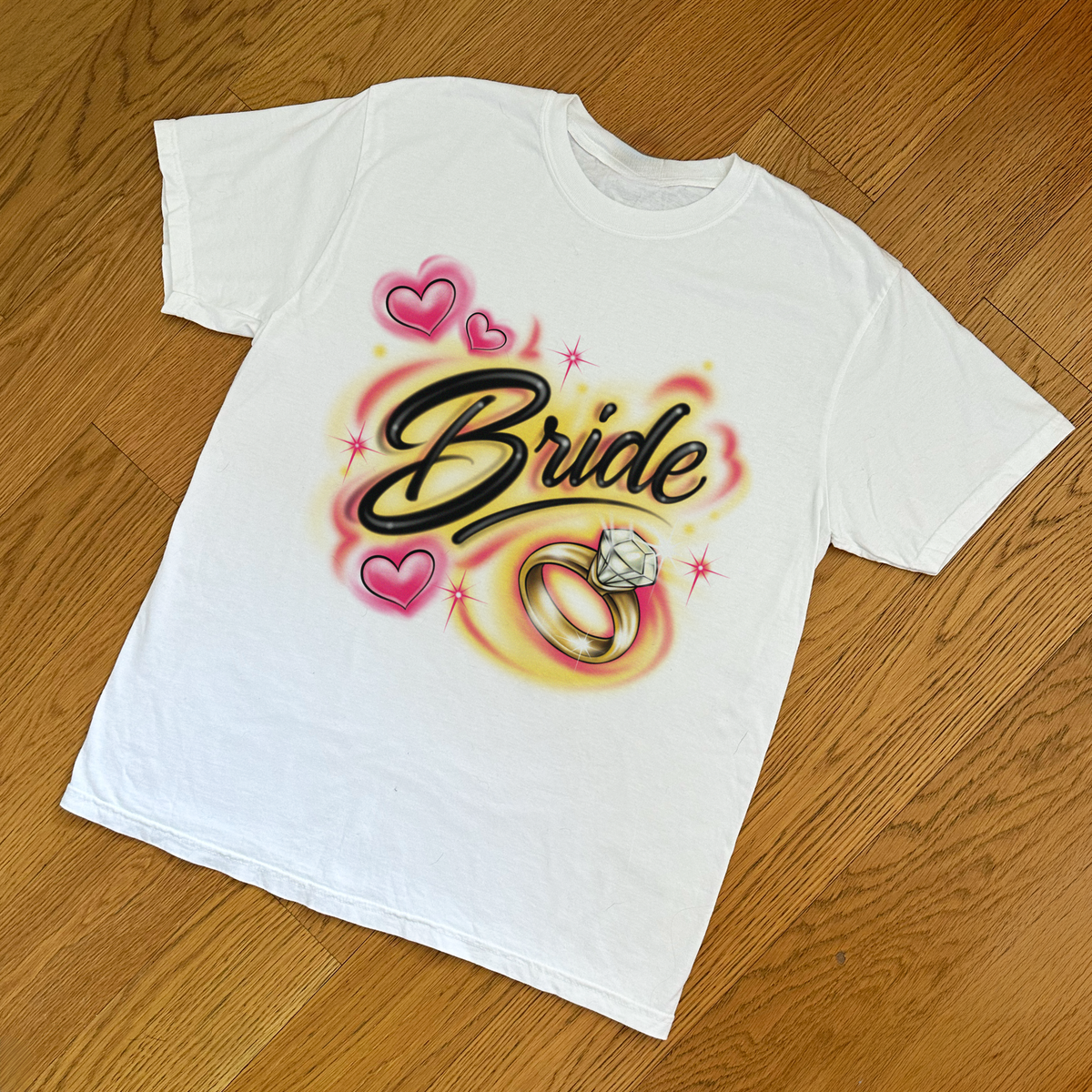 Airbrush Bride T-Shirt - Pink Lemonade