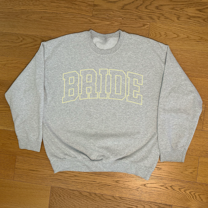 Varsity Outline Bride Crewneck - Heather & Butter