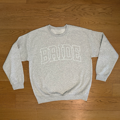 Varsity Outline Bride Crewneck - Heather & White
