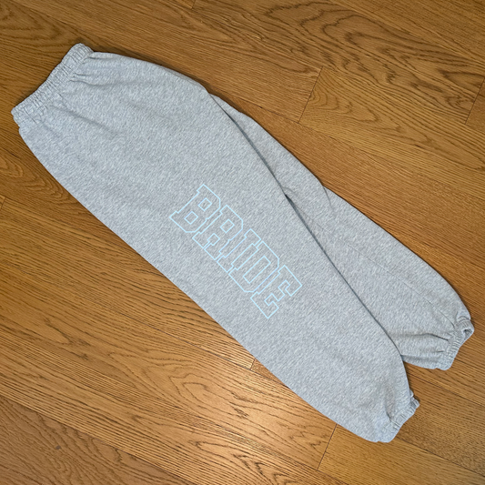 Varsity Outline Bride Sweatpants - Heather & Blue