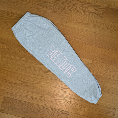 Varsity Outline Bride Sweatpants - Heather & Pink