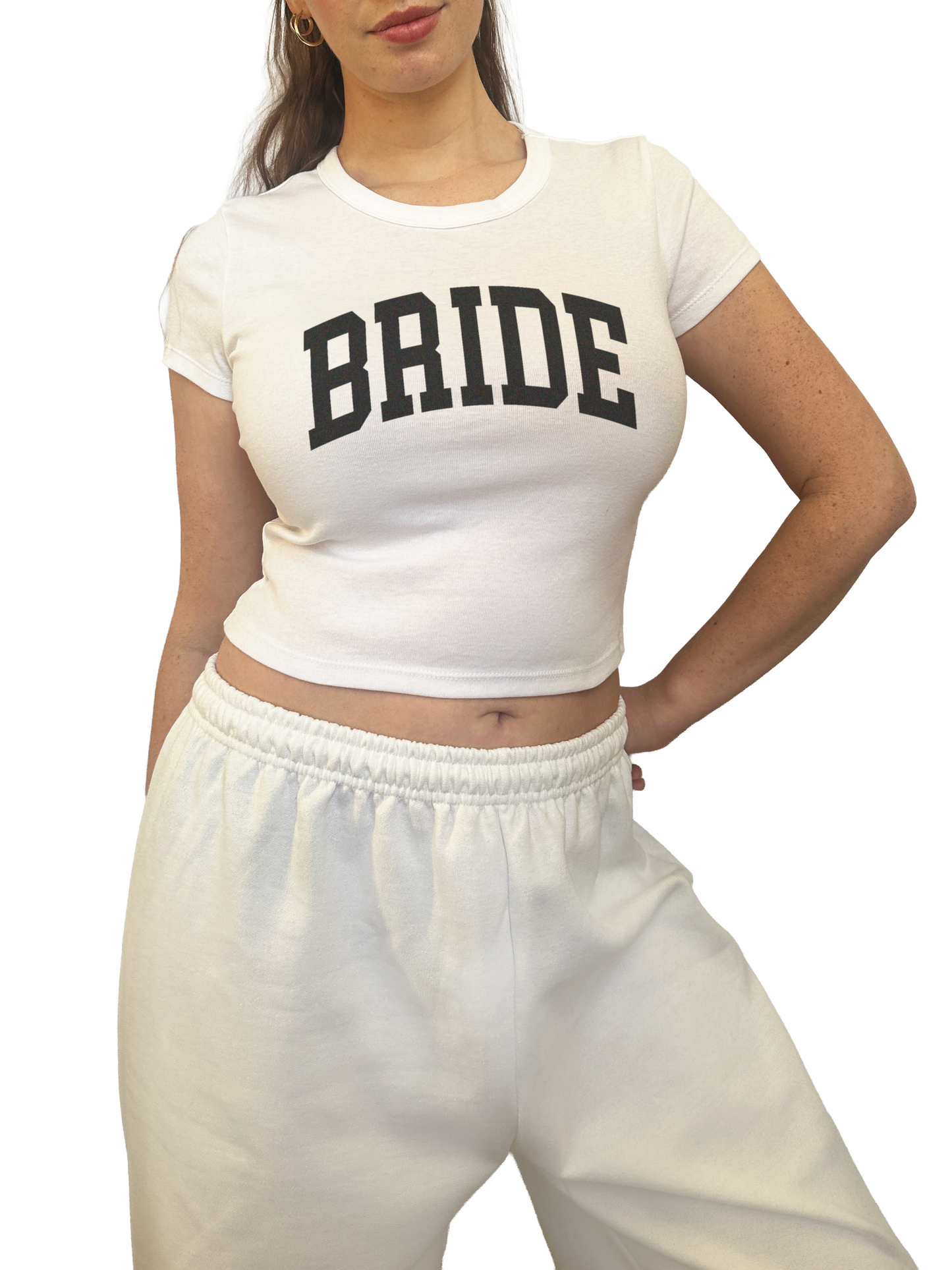 Varsity Bride Baby Tee - White