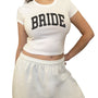 Varsity Bride Baby Tee - White