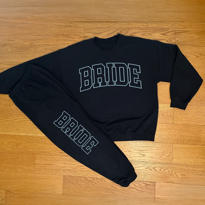 Varsity Outline Bride Sweatpants - Black & Blue