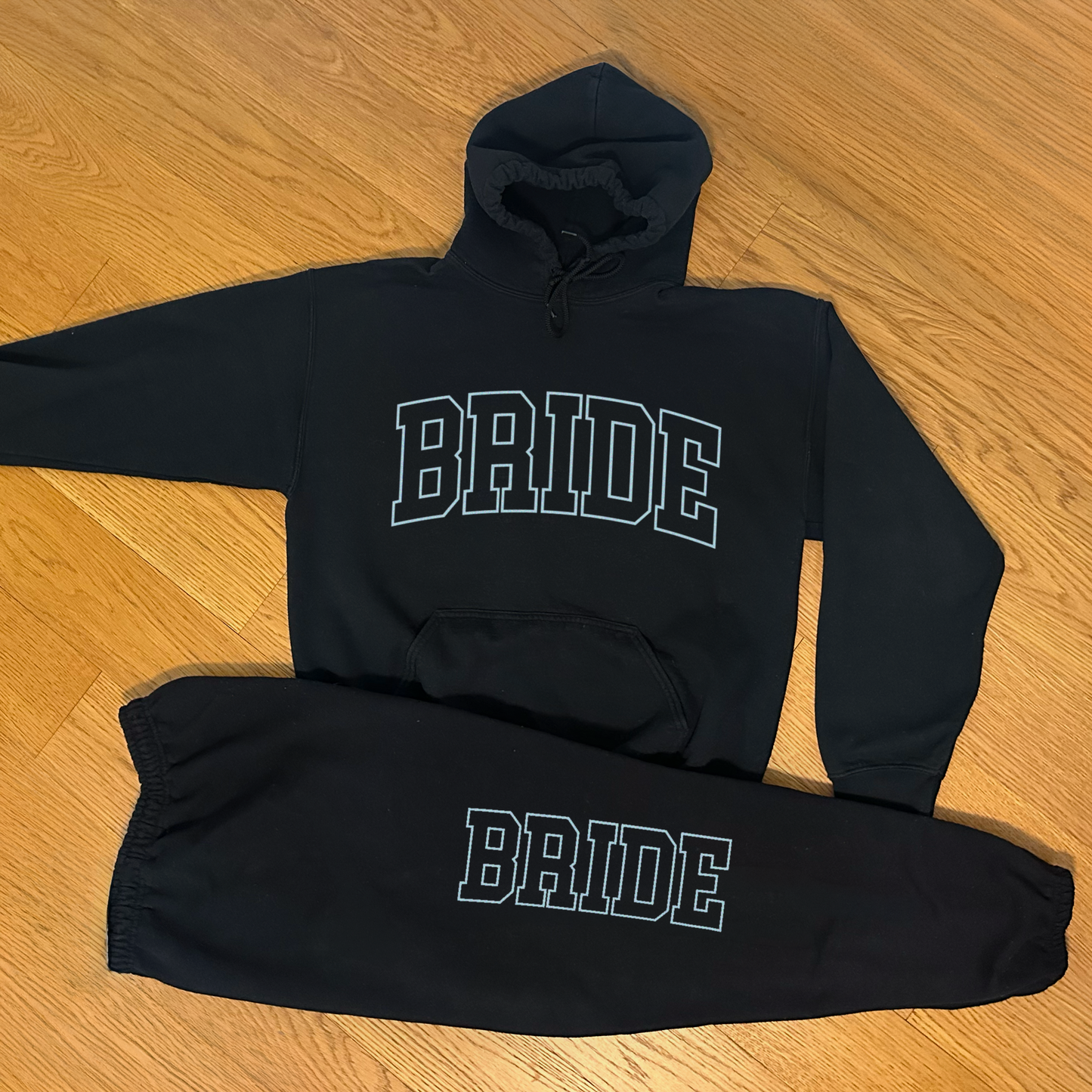 Varsity Outline Bride Sweatpants - Black & Blue