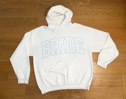 Varsity Outline Bride Hoodie - Blue
