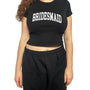 Varsity Bridesmaid Baby Tee - Black