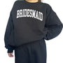 Varsity Bridesmaid Crewneck - Black