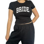 Varsity Bride Baby Tee - Black