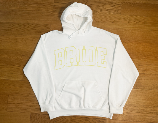 Varsity Outline Bride Hoodie - Butter
