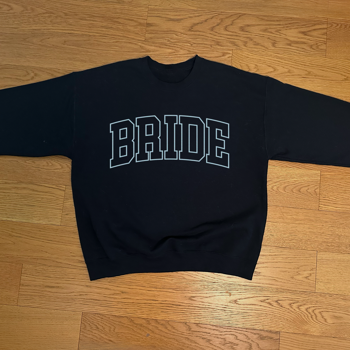 Varsity Outline Bride Crewneck - Black & Blue