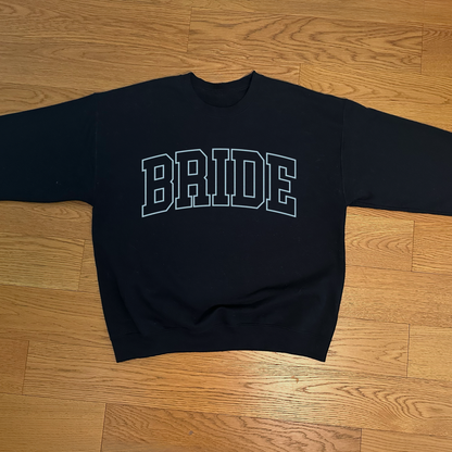 Varsity Outline Bride Crewneck - Black & Blue