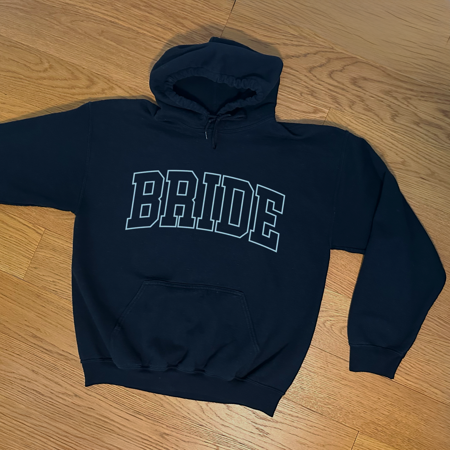 Varsity Outline Bride Hoodie - Black & Blue