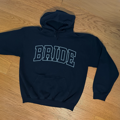 Varsity Outline Bride Hoodie - Black & Blue