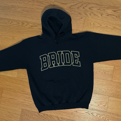 Varsity Outline Bride Hoodie - Black & Butter