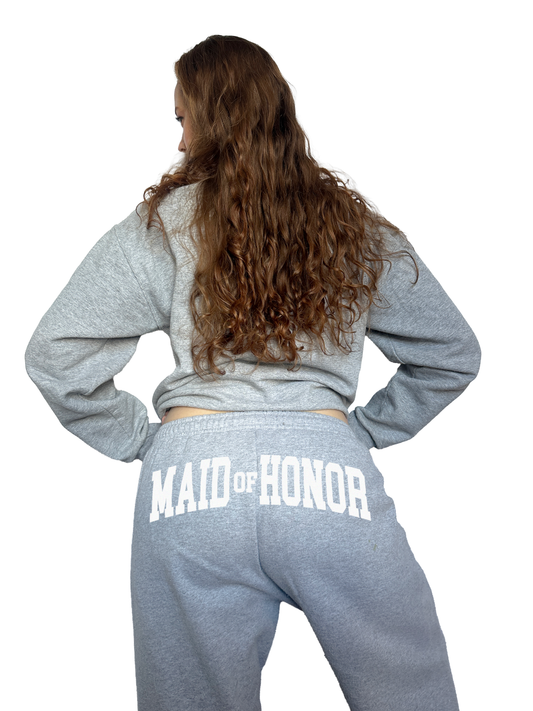 Varsity Maid of Honor Sweatpants - Gray