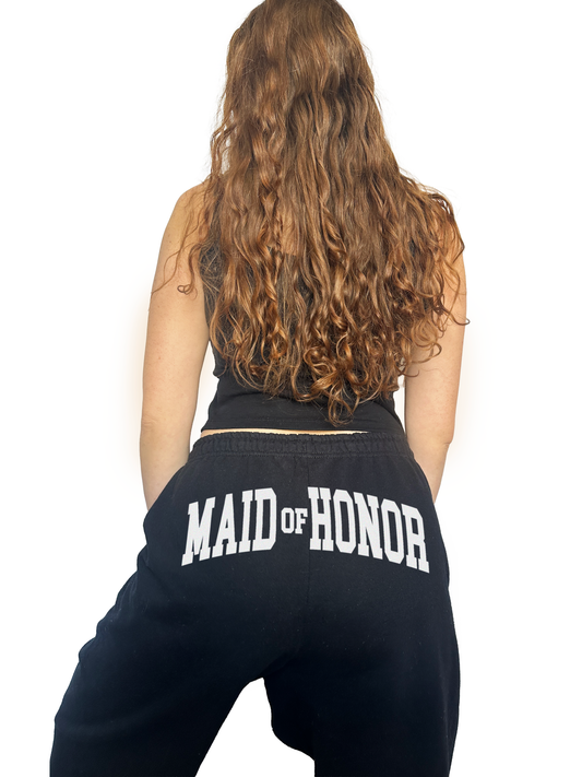 Varsity Maid of Honor Sweatpants - Black