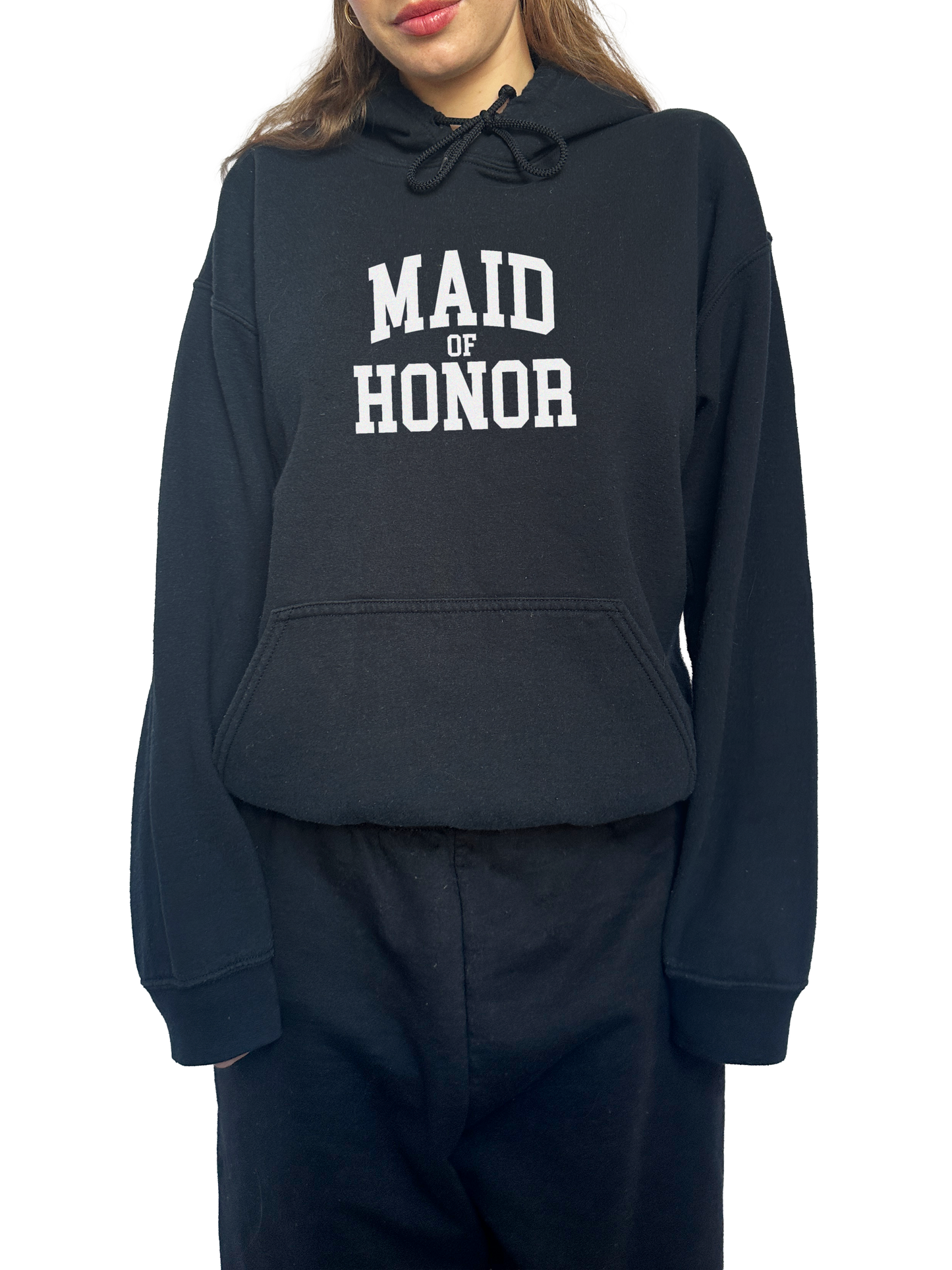 Varsity Maid of Honor Hoodie - Black