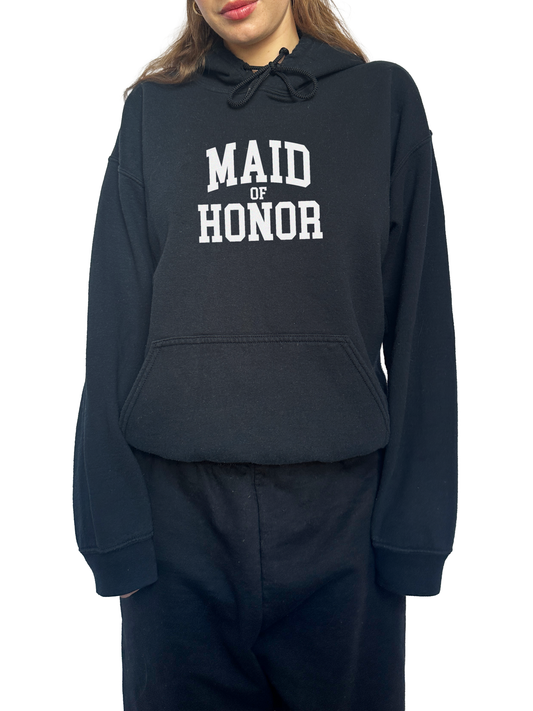 Varsity Maid of Honor Hoodie - Black