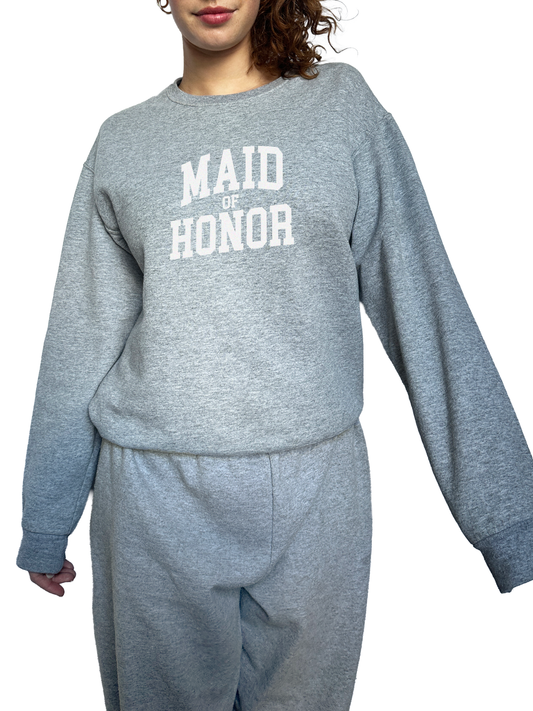 Varsity Maid of Honor Crewneck - Gray