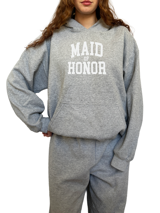 Varsity Maid of Honor Hoodie - Gray