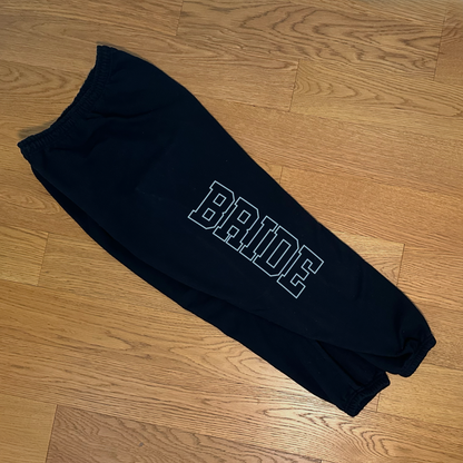 Varsity Outline Bride Sweatpants - Black & Blue