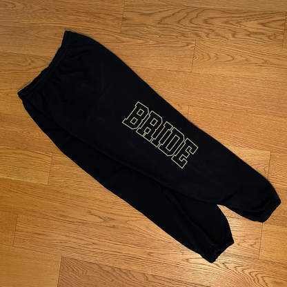 Varsity Outline Bride Sweatpants - Black & Butter