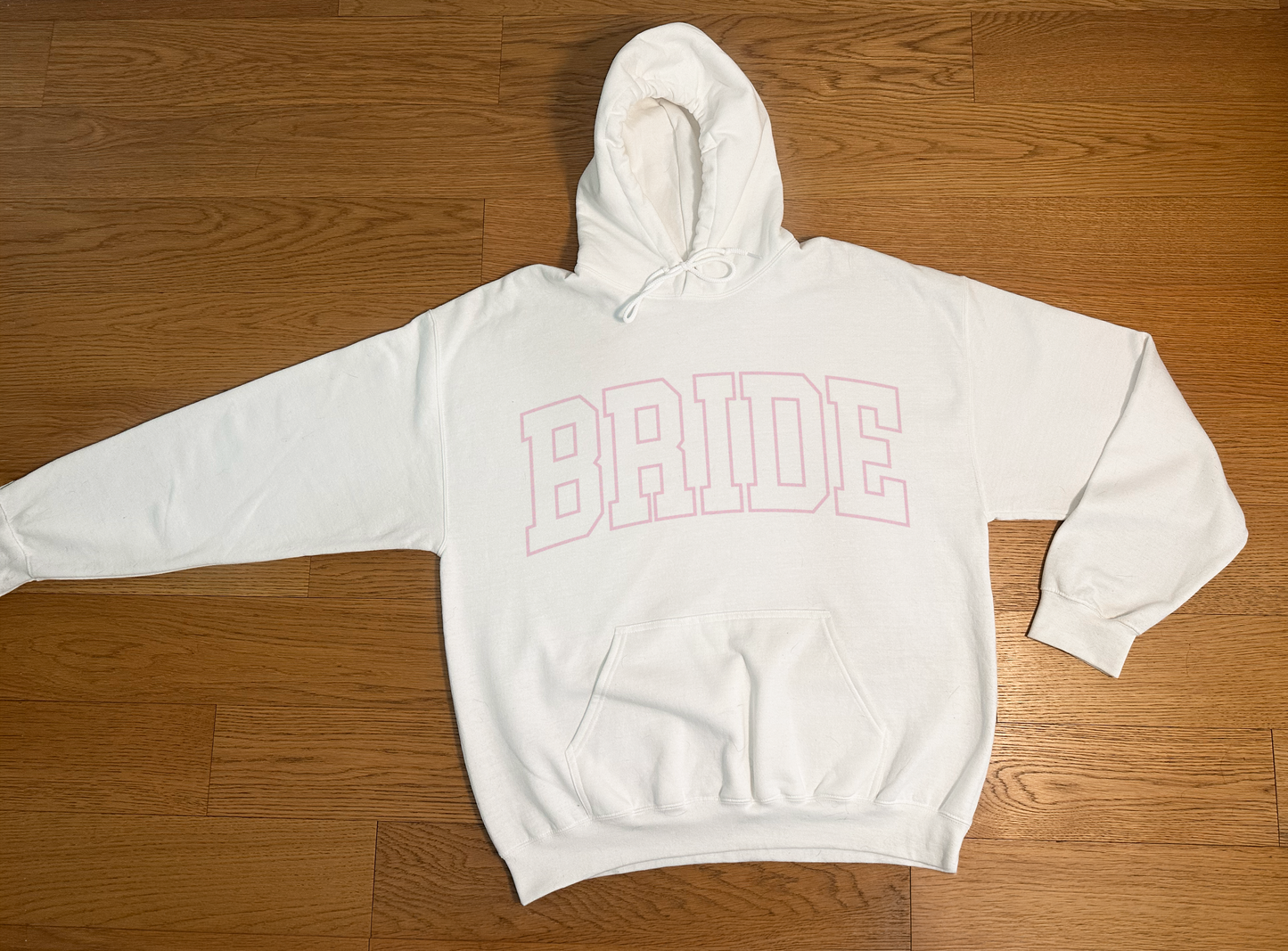 Varsity Outline Bride Hoodie - Pink