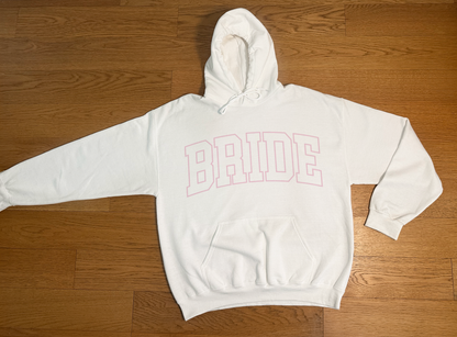 Varsity Outline Bride Hoodie - Pink