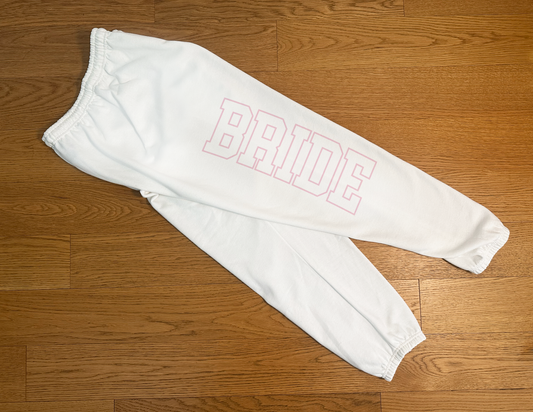 Varsity Outline Bride Sweatpants - Pink