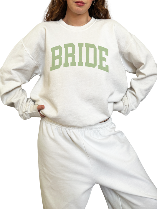 Varsity Bride Crewneck - Sage