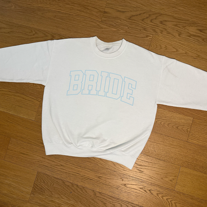 Varsity Outline Bride Crewneck - Blue