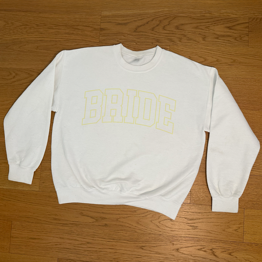 Varsity Outline Bride Crewneck - Butter