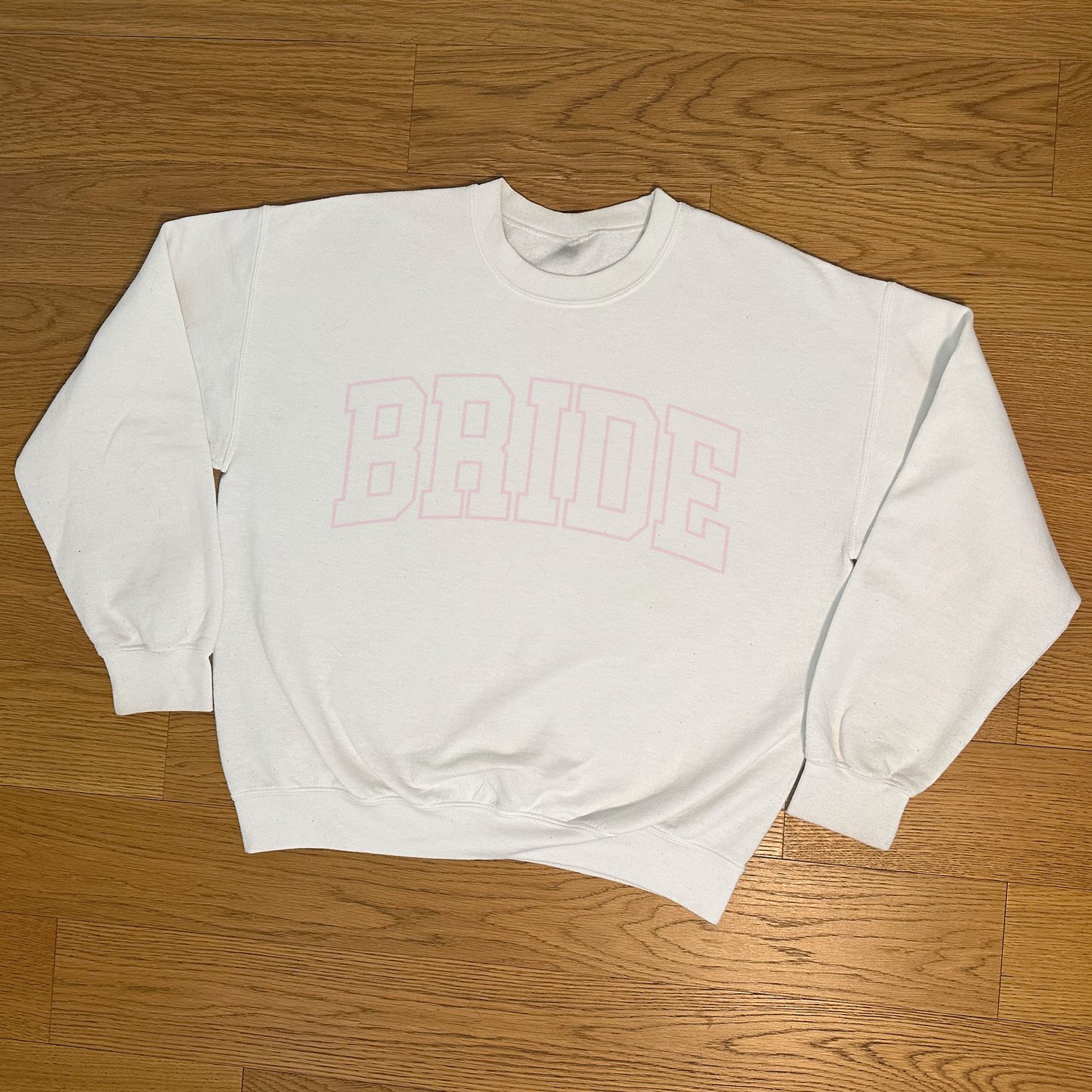 Varsity Outline Bride Crewneck - Pink