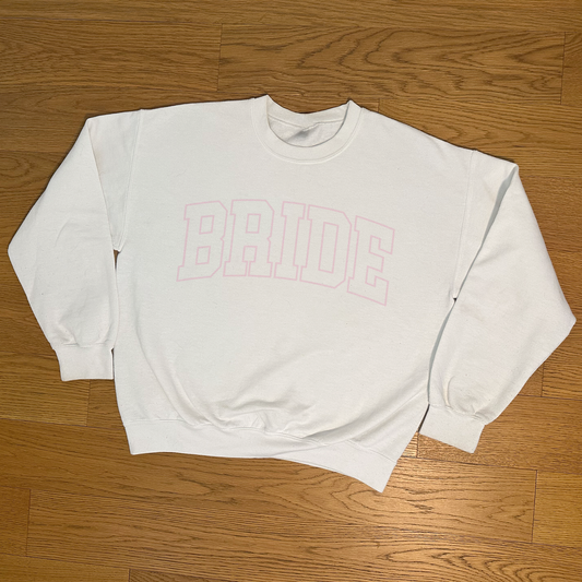 Varsity Outline Bride Crewneck - Pink