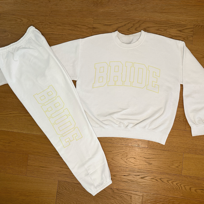 Varsity Outline Bride Sweatpants - Butter