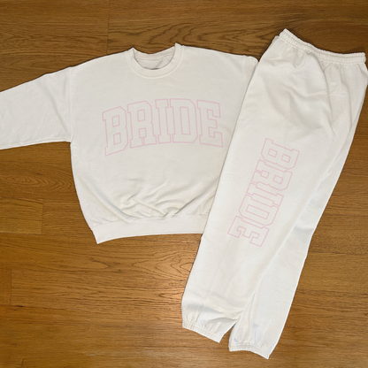 Varsity Outline Bride Sweatpants - Pink